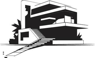 zeitgenössisch Aufenthalt Emblem modern Haus Design Vektor Symbol glatt Residenz Kennzeichen stilvoll Haus Design im Vektor