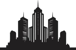 städtisch Wolkenkratzer skizzieren mehrstöckig Stadtbild Vektor Symbol Stadtlinie mehrstöckig Silhouette mehrstöckig Vektor Logo Symbol