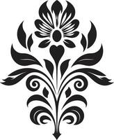 folklore i blomma etnisk blommig ikon logotyp tillverkad arv dekorativ etnisk blommig vektor