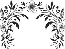 Jahrgang eingefärbt blüht launisch Blumen- Emblem Skizzen künstlerisch noir Botanik handgemacht Blumen- Logo Symbole vektor