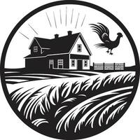 Bauern Oase Symbol Bauernhaus Design im Vektor Agrar Rückzug Symbol Bauern Haus Vektor Emblem
