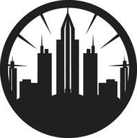 städtisch Wolkenkratzer skizzieren mehrstöckig Stadtbild Vektor Logo Stadt Aussicht Turm Illustration mehrstöckig Gebäude im Vektor Symbol