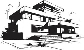 doppelt Leben Vision skizzieren Idee zum Duplex Haus Symbol Zwilling Residenz skizzieren Duplex Design Vektor Logo Eindruck