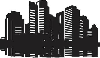 storstads tornlinjer flera våningar stadsbild vektor ikon design urban höjder symfoni multifloral byggnad vektor logotyp emblem