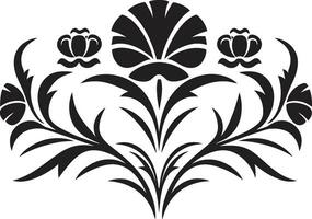 geometrisk kronblad arrangemang blommig vektor ikon kaklade botanisk harmoni svart vektor logotyp