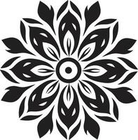 minimalistisk blommig skiss svart hand återges emblem sofistikerad blomma väsen elegant ikoniska vektor