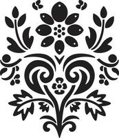 kulturell Glanz dekorativ ethnisch Blumen- Emblem Folklore im blühen ethnisch Blumen- Symbol Symbol vektor