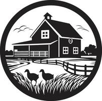 jordbrukare hamn ikon bondgård design vektor logotyp agrar- reträtt symbol jordbrukare hus emblem i vektor