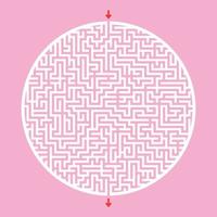 schwieriges großes rundes Labyrinth. Spiel für Kinder und Erwachsene. Puzzle für Kinder. Labyrinth Rätsel. flache Vektorillustration. vektor