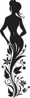 konstnärlig blomma väsen elegant vektor ansikte minimalistisk blommig strålglans svart kvinna ikon
