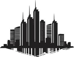 Horizont Stadtbild skizzieren mehrstöckig Vektor Logo Symbol Innenstadt Turm Entwurf mehrstöckig Stadtbild Vektor Symbol