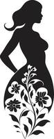 minimalistisk blomma fusion svart kvinna design med blom sofistikerad blommig elegans handgjord kvinna i blomma vektor