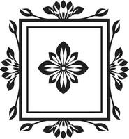 invecklad kronblad rutnät geometrisk svart vektor ikon blommig geometri bricka design i svart vektor logotyp