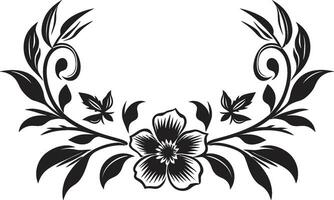 eterisk noir blomma Krönikeböckerna lynnig hand dragen ikoner svartvit blommig harmoni noir symbolisk mönster vektor