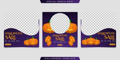 Halloween-Social-Media-Post-Sale-Vorlagendesign vektor