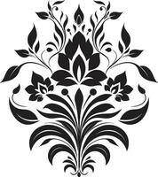 künstlerisch noir gedeiht schwarz Logo dekorativ Elemente schick Blumen- Einzelheiten Einladung Karte Vektor Ornamente