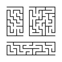 eine Reihe von Labyrinthen. Spiel für Kinder. Puzzle für Kinder. Labyrinth Rätsel. Vektor-Illustration. vektor