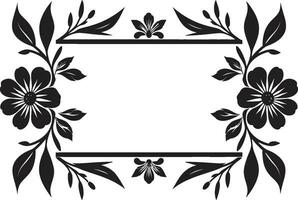 geometrisk blomma vektor blommig logotyp svart elegans geometrisk bricka mönster