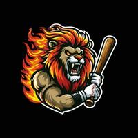 Löwe Baseball Maskottchen Logo Vektor