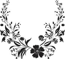 grafit kronblad symfoni hand dragen blommig emblem ikoner noir blomma ekar konstnärlig svart vektor skisser