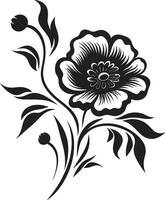 noir Gardenie Symphonie noir Emblem Designs Jahrgang noir blühen Porträts Hand gezeichnet Vektor Logos