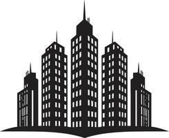 storstads drömmar flera våningar stadsbild vektor emblem horisont elevation multifloral urban vektor ikon