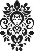 inföding elegans etnisk blommig emblem ikon traditionell frodas dekorativ etnisk blommig logotyp vektor