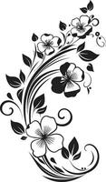 elegant noir vinstockar handgjord vektor logotyp ikon nyckfull blommig elegans svart ikoniska emblem design