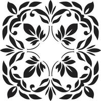 Blumen- Gitter geometrisch Fliese Vektor botanisch Tessellationen schwarz Emblem Design