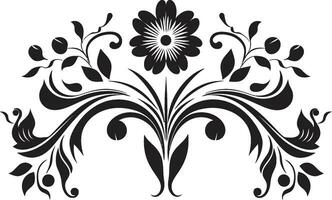 Blumen- Gitter geometrisch Fliese Vektor botanisch Tessellationen schwarz Emblem Design