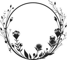 elegant minimalistisch Blumen schwarz Vektor Emblem sauber noir Blütenblatt Eleganz Hand gezeichnet Symbol