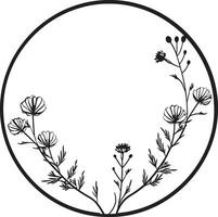 schick noir Blütenblatt Eleganz minimalistisch Emblem einfach Vektor blüht Hand gezeichnet schwarz Symbol
