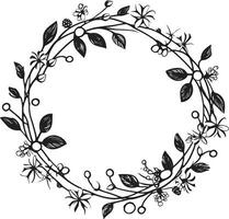 elegant bröllop blomma vektor svart blommig emblem graciös krans skiss konstnärlig svart logotyp ikon