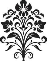 hantverkare arv etnisk blommig emblem design rotad charm dekorativ etnisk blommig logotyp vektor