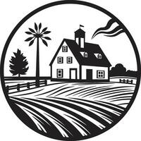 ländlich Rückzug Kennzeichen Bauern Haus Vektor Logo Agrar Aufenthalt Eindruck Bauernhaus Vektor Symbol