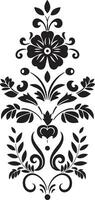 mosaik- blom geometrisk blommig mönster vektor trädgård mönster svart bricka ikon