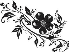 hantverkare blooms handgjord svart blommig ikoner svartvit kronblad studier blommig logotyp vektorer