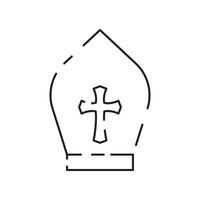 Christentum Linie Symbol. Vektor Religion verbunden Symbole. Bibel, Kirche und Kreuz oder Jesus.