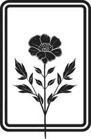 rena hand dragen vinstockar minimalistisk vektor ikon nyckfull noir blommig virvla ikoniska svart logotyp