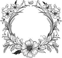 verzaubert Blumen- Kante ikonisch schwarz Rahmen kompliziert blühen Grenze dekorativ Logo vektor