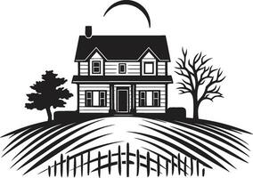 Ernte Zuhause Emblem Bauernhaus Design Vektor Symbol ländlich Rückzug Kennzeichen Bauern Haus Vektor Logo