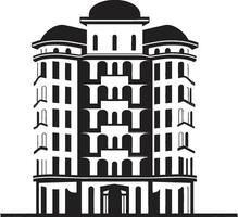 Stadt Aussicht Wunder mehrblumig Wolkenkratzer Vektor Logo Design städtisch Tapisserie Höhen mehrstöckig Stadtbild Vektor Emblem