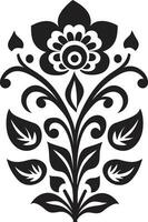 etnisk elegans dekorativ blommig vektor symbol kulturell mosaik- etnisk blommig emblem ikon