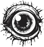 schrecklich Untote Blick gruselig schwarz Vektor schrecklich Zombie starren schwarz Auge Symbol Design