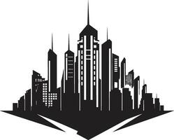 Wolkenkratzer Stadtlinie Gliederung mehrstöckig Vektor Logo Design Stadtbild mehrstöckig Entwurf städtisch Gebäude im Vektor Symbol