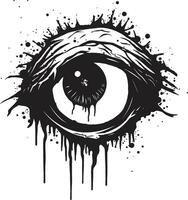 chillen Untote Blick schwarz Zombie Auge Logo störend Zombie Blick gruselig schwarz Vektor