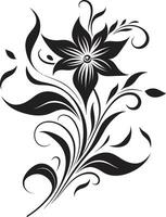 grafit botanisk artisteri svart symbolisk vektorer noir blomma silhuetter inbjudan kort blommig ikoner