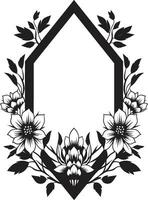 tesselliert blüht geometrisch Vektor Symbol abstrakt Blütenblatt Muster schwarz Fliese Blumen- Logo