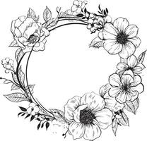 minimalistisk noir blooms hand dragen vektor logotyp ikon elegant blommig elegans svart vektor ikoniska design