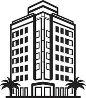 Horizont Wesen Symphonie mehrblumig Gebäude Vektor Emblem Stadtlinie Visionen Matrix mehrstöckig Stadtbild Vektor Logo